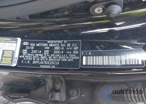 2018 Kia Forte Lx z USA, uszkodzony, nr VIN 3KPFL4A78JE230124